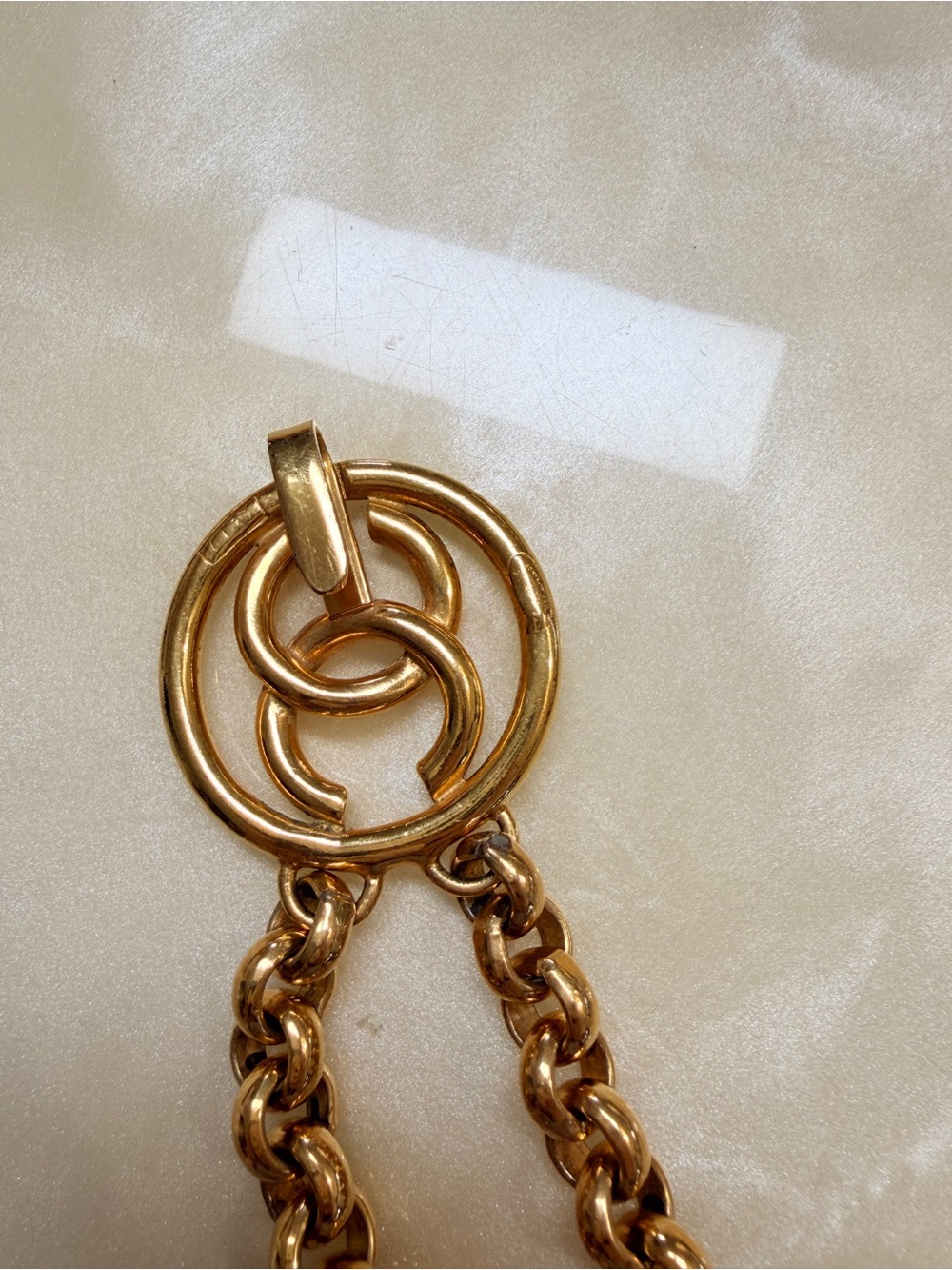 CHANEL Vintage 93P CC Logo Chain Belt Accessory Gold Metal Charm - Picture 11 of 11